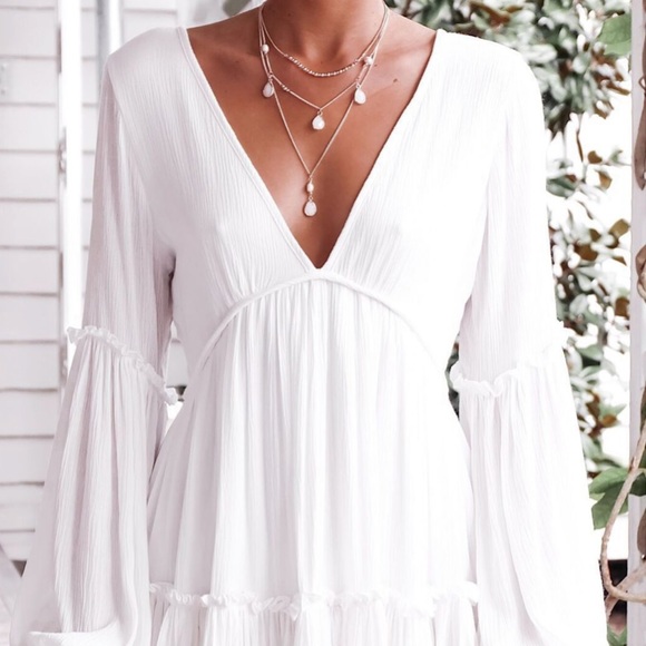 LAST‼️😍STUNNING IVORY WHITE SUMMER- Dress - Picture 4 of 7